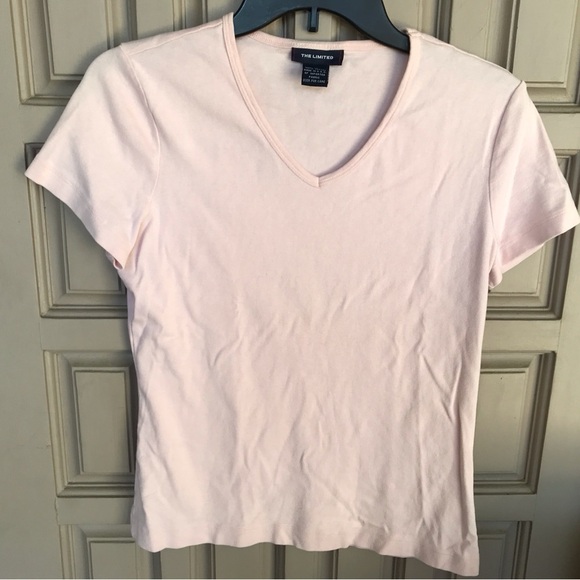 The Limited Basic Pink Tee SzM Short Sleeves V Neck - Picture 1 of 5